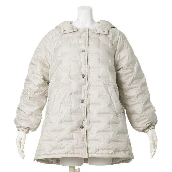 圧着キルト中綿フーディーコート(2色)