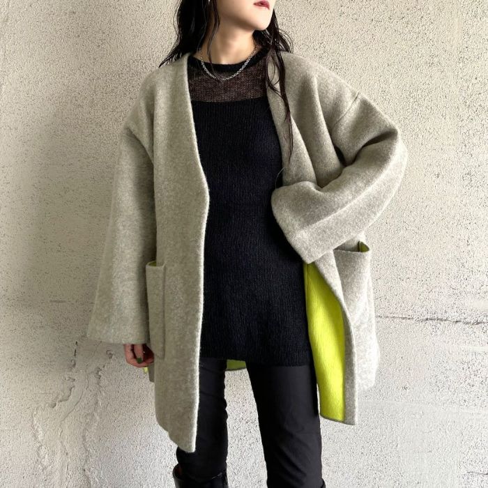 ダブルフェイスニットコーディガン(3色)