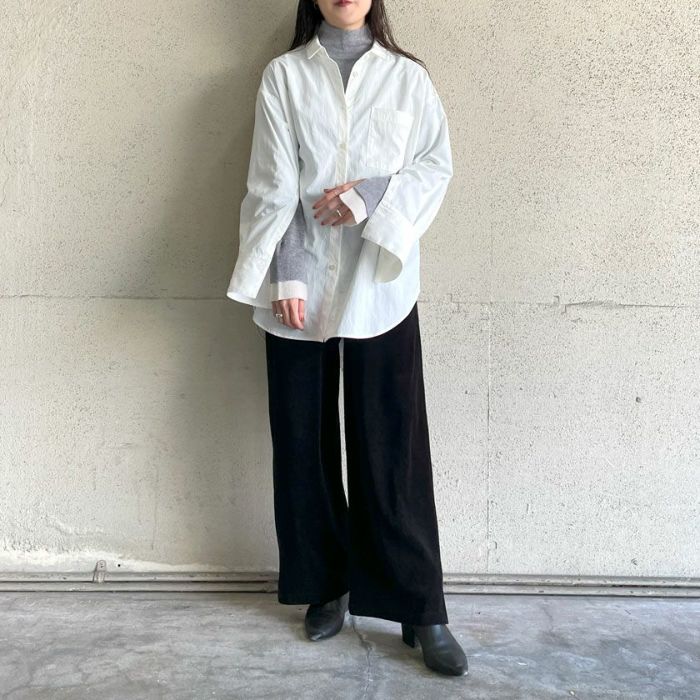 レイヤードスリーブハイネックニット(4色)