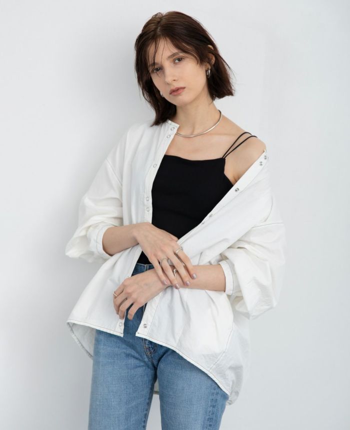 ノーカラーシャツジャケット(3色)