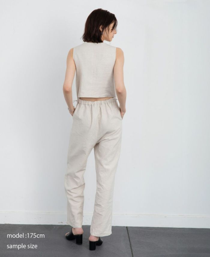 綿麻ジレオールインワン(2色)