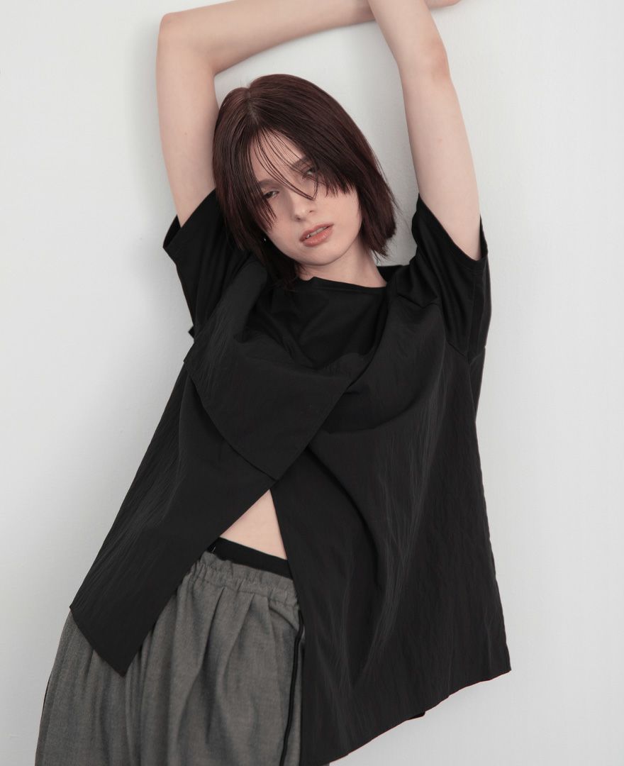 30%off】異素材アシメカットソー(2色) | CLOCHE ONLINE SHOP