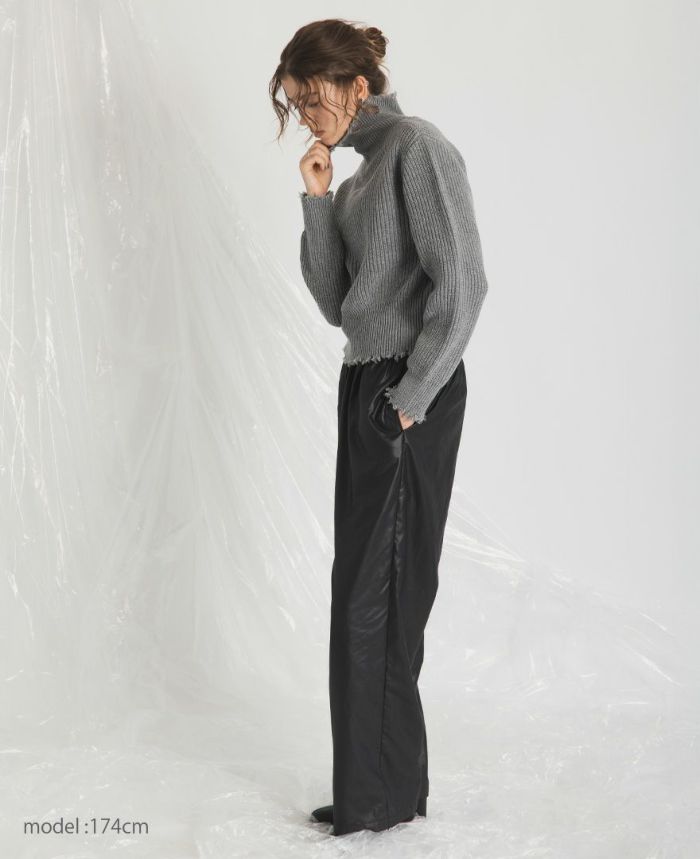 2WAYジップダメージニット(3色)