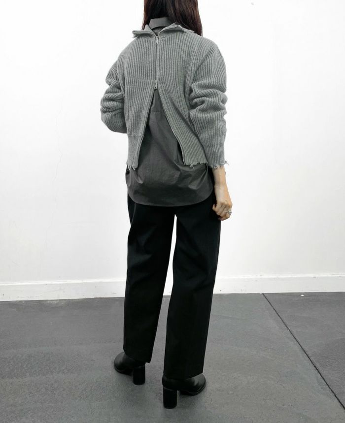 40%off】2WAYジップダメージニット(3色) | CLOCHE ONLINE SHOP