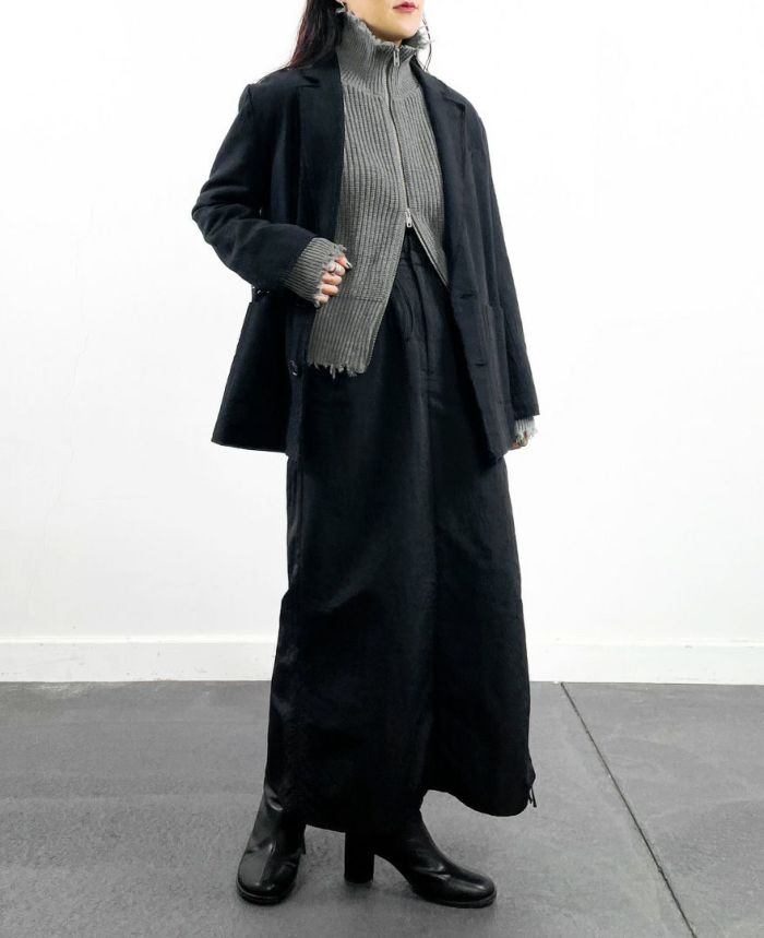 2WAYジップダメージニット(3色)