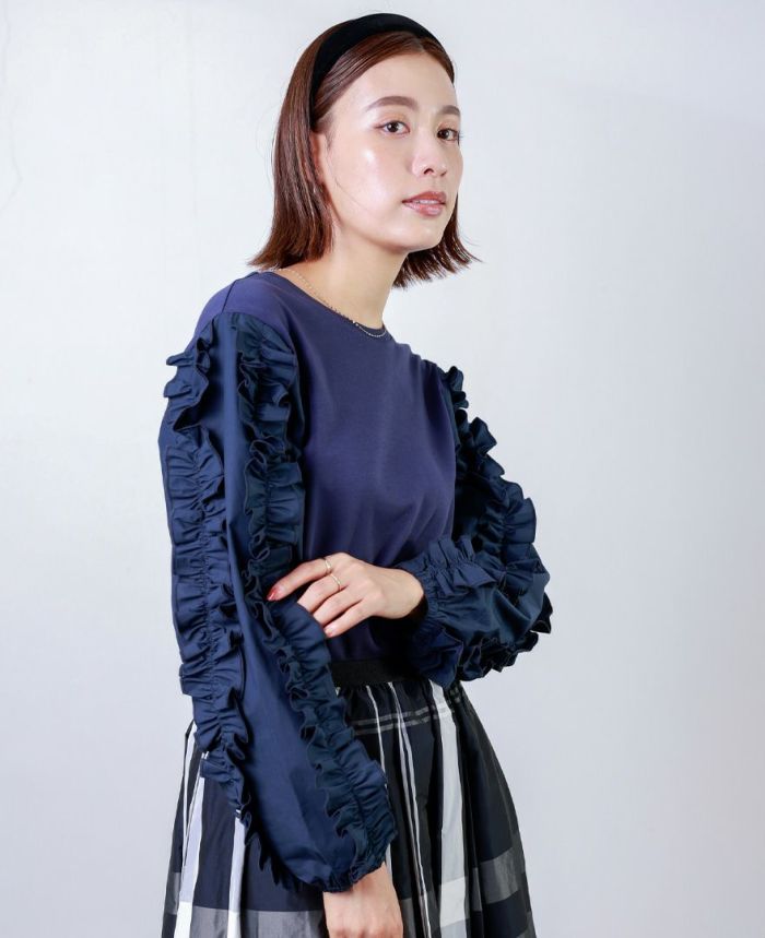 フリル袖ドッキングカットソー / TRECODE公式通販 「大人可愛い