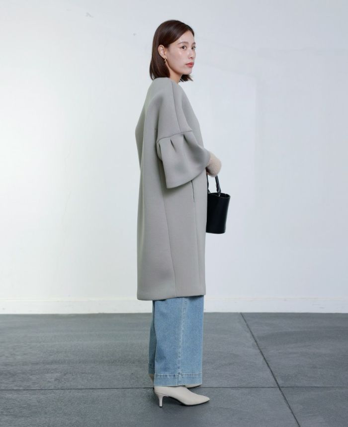 TRECODE トレコード 着心地ラクちん軽量な大人可愛いポワン袖コート