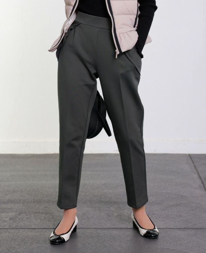 TRECODE トレコード 裏起毛であったか着心地ラクちん大人可愛いポケットフリルパンツ