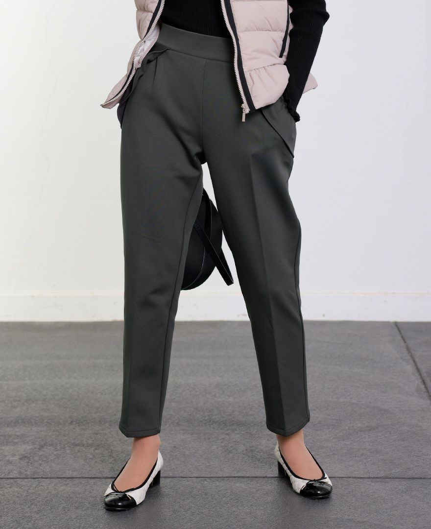 TRECODE トレコード 裏起毛であったか着心地ラクちん大人可愛いポケットフリルパンツ