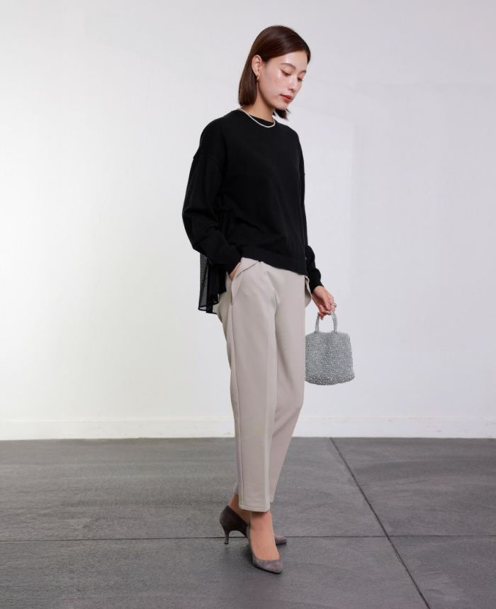 TRECODE トレコード 裏起毛であったか着心地ラクちん大人可愛いポケットフリルパンツ