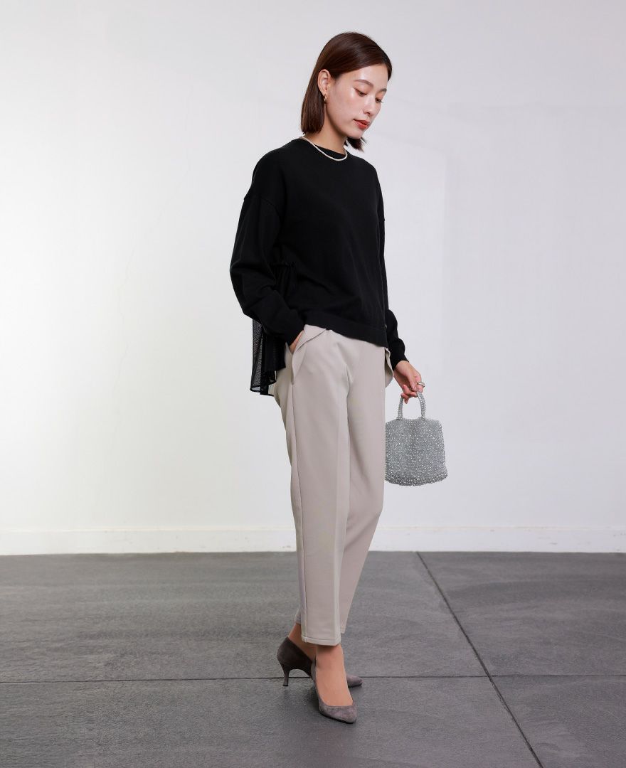 TRECODE トレコード 裏起毛であったか着心地ラクちん大人可愛いポケットフリルパンツ