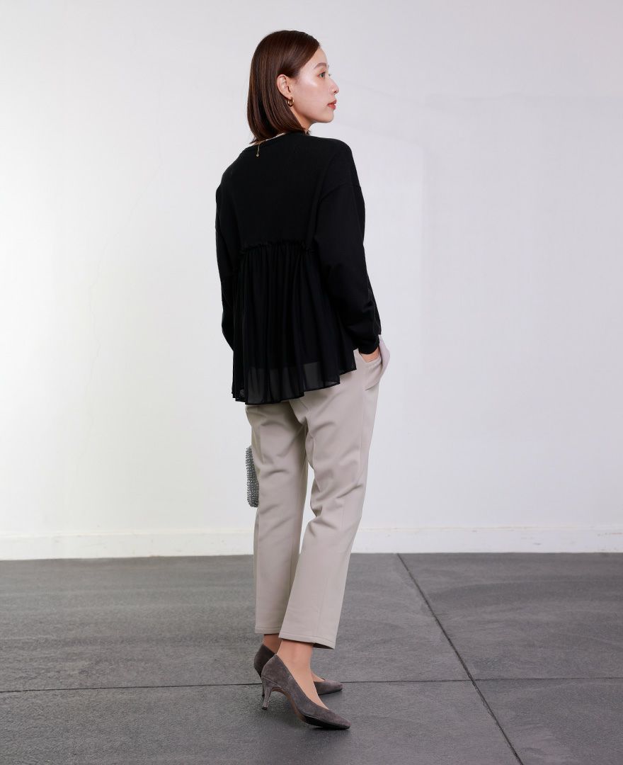 TRECODE トレコード 裏起毛であったか着心地ラクちん大人可愛いポケットフリルパンツ