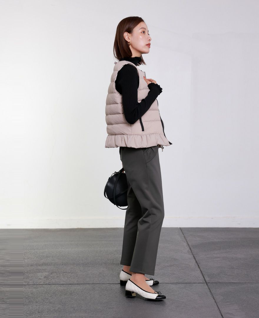 TRECODE トレコード 裏起毛であったか着心地ラクちん大人可愛いポケットフリルパンツ