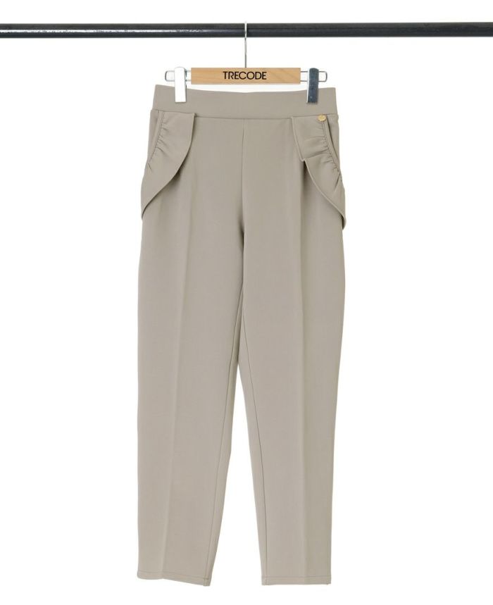 TRECODE トレコード 裏起毛であったか着心地ラクちん大人可愛い神戸・山の手ポケットフリルパンツ