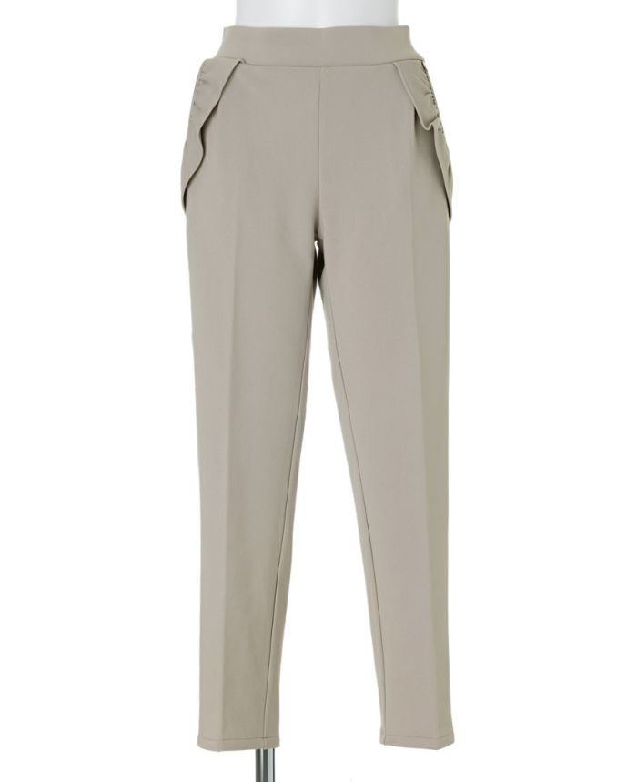 TRECODE トレコード 裏起毛であったか着心地ラクちん大人可愛い神戸・山の手ポケットフリルパンツ