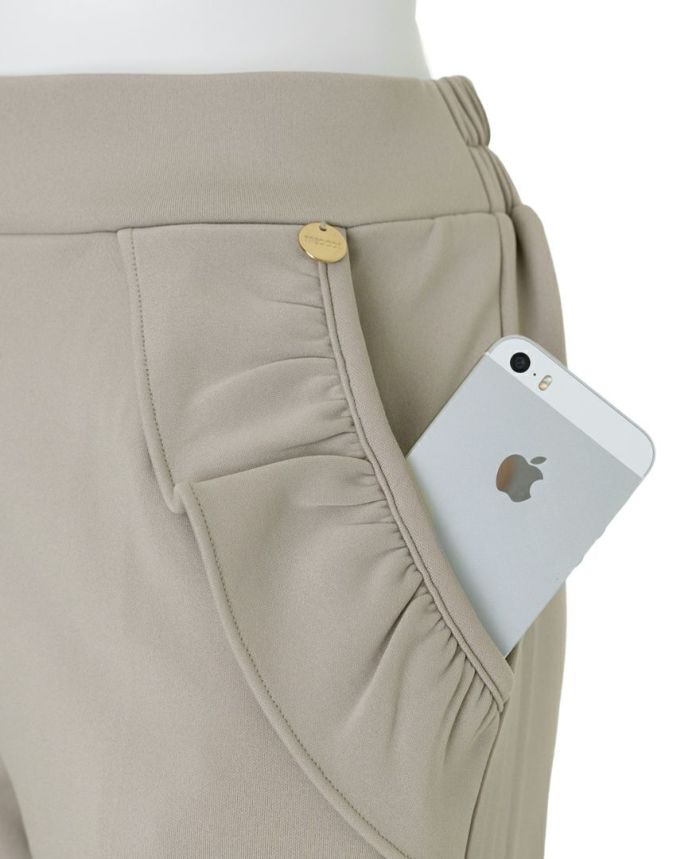 TRECODE トレコード 裏起毛であったか着心地ラクちん大人可愛い神戸・山の手ポケットフリルパンツ