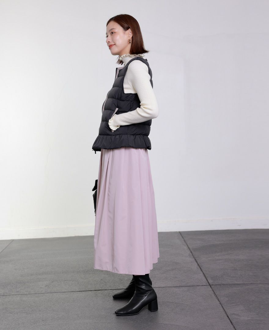 TRECODE トレコード ベストにもライナーにも使えるあったか大人可愛いペプラムライトベスト