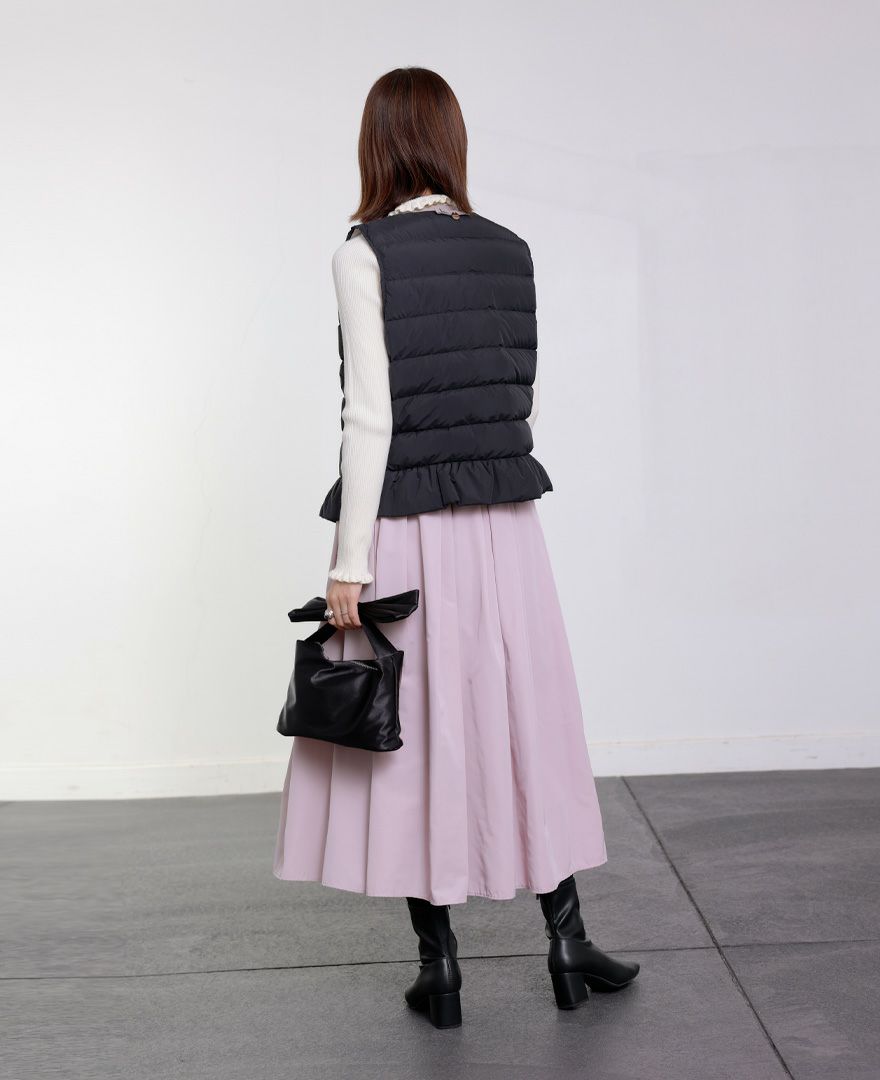 TRECODE トレコード ベストにもライナーにも使えるあったか大人可愛いペプラムライトベスト