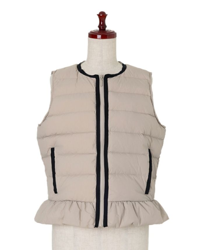 TRECODE トレコード ベストにもライナーにも使えるあったか大人可愛いペプラムライトベスト