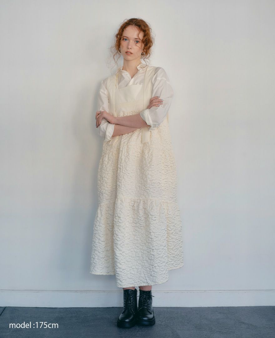 ティアードワンピース/cotton cloudsのシャツ合わせの着用イメージ