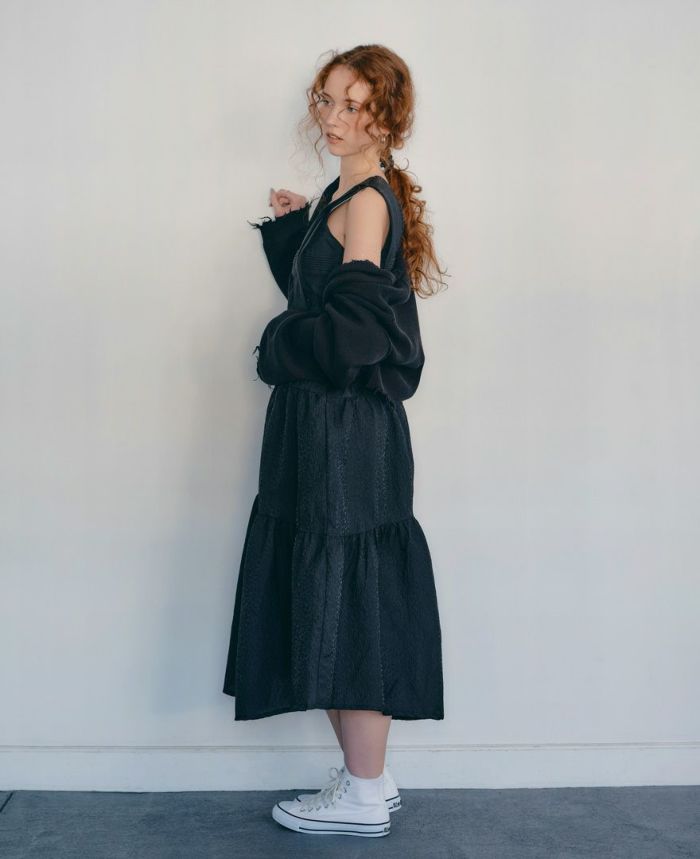 モデル着用：ティアードワンピース/ripples