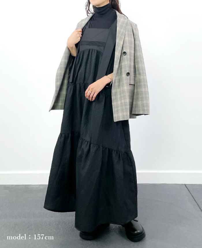 ティアードワンピース/ripplesにジャケットを着用イメージ