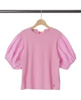 バルーン袖Tシャツピンクの詳細画像