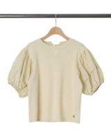 バルーン袖Tシャツベージュの詳細画像