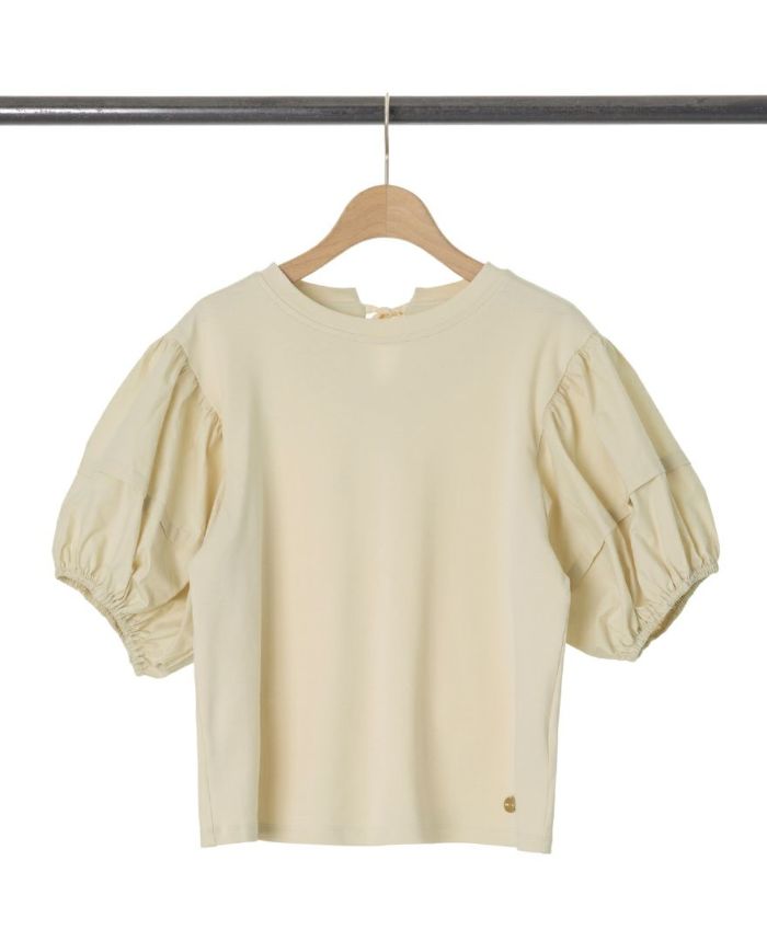 バルーン袖Tシャツベージュの詳細画像