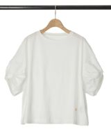 ねじり袖Tシャツホワイトの詳細画像