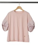 ねじり袖Tシャツピンクの詳細画像