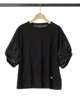 ねじり袖Tシャツブラックの詳細画像