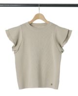 袖フリルニットベージュの詳細画像