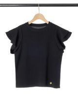 袖フリルニットブラックの詳細画像