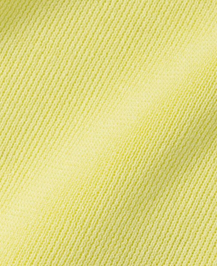 袖フリルニットイエローの生地詳細画像