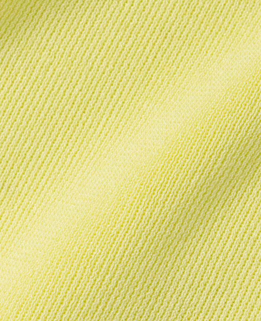袖フリルニットイエローの生地詳細画像