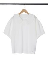 ホワイトのカノコポロシャツ詳細画像