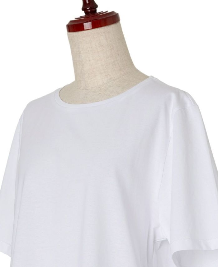 裾レースTシャツ首元詳細画像