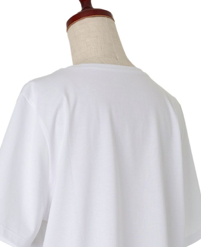 裾レースTシャツ背中詳細画像