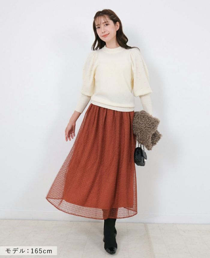 TRECODE（トレコード）の袖パールニットの詳細