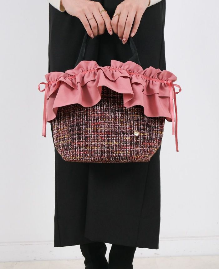 TRECODE（トレコード）のTRECODE マイフリルバッグ PINK×REDの詳細